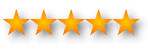 Five stars against transparent background